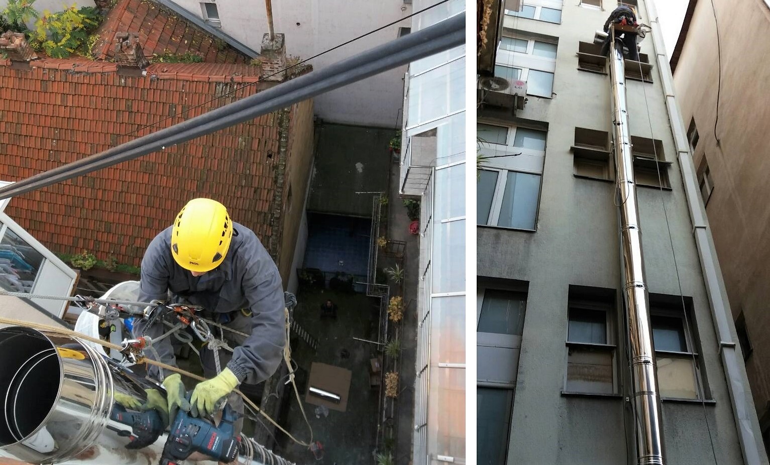 ugradnja grejaca u oluke visinski radovi vertical systems